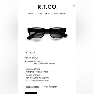 R.T.CO Allen Black Sunglasses